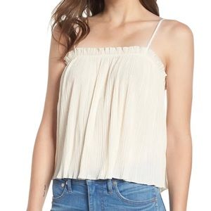 Madewell | Madewell Nicole Pleated Ruffle Tank Style J3902 in Ivory Sz XXS